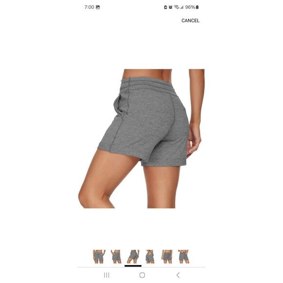 New XL Solatin Grey Lounge Shorts Comfy Pajama Bottoms with Pockets & Drawstring - Picture 3 of 6